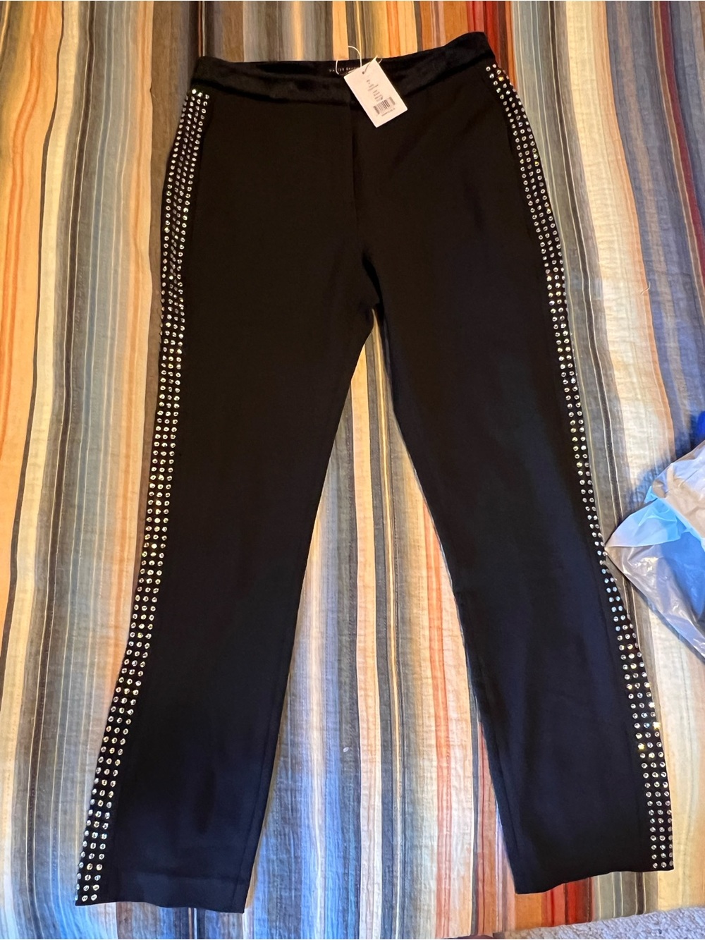 Walter Baker Black Studded Side-Trim Leggings